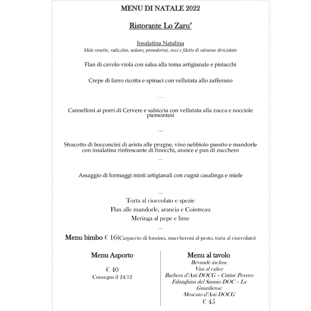 menu natale