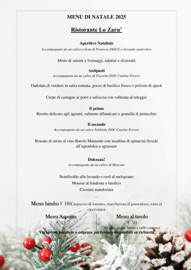 Menu Natale2025 Ristorante Lo Zarù